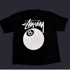 Black Stüssy 8 ball tee